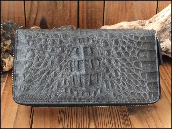 ゴダン 財布 GODANE ラウンドファスナー カイマン クロコダイル ダブル
