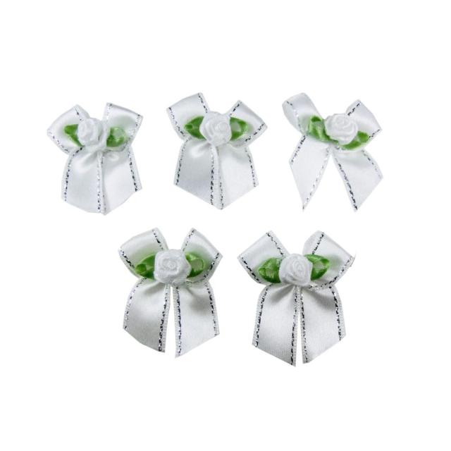 花リボン フラワー ラッピング素材 レター ギフト用素材 50個セット 4ｘ3cm ホワイト の通販はau Pay マーケット ディスプレイ アートジャパン