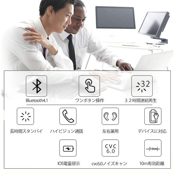 ワイヤレスイヤホン ブルートゥースイヤホン車用品 運転適用 32時間連続再生 180 回転 左右耳兼用 片耳 耳掛け型 最高音質 ヘッドセットの通販はau Pay マーケット Luxbwell