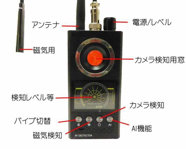 GPS対応 盗撮カメラ・盗聴発見器 多機能 K-68 無線/有線両対応 盗撮