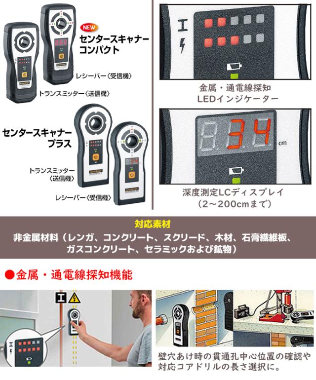 《メーカー直送》穴あけ探査機 センタースキャナー コンパクト 探査機 計測 コア抜き 貫通孔 施工 LEDインジケーター 金属・通電線探査機能 穴あけ 建築 土木 レンガ コンクリート 木材 石膏繊維板 穴 送料無料 ポイント消化