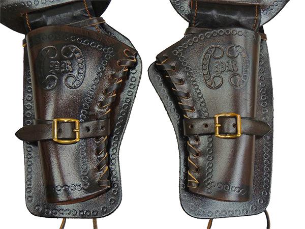 サバゲー ベルト リボルバー 2丁用 ガンベルト 24ブレット付 DENIX