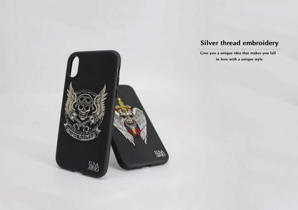 スマホケース Iphonexs Iphonex Iphone7 Iphone8 Plus スマホカバー アイフォン ケース 刺繍 骸骨 ハーレーの通販はau Pay マーケット Rarecaseshop