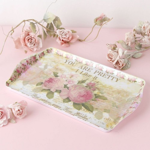 キッチントレートレイ ガーデンローズ 中お盆おしゃれかわいい薔薇雑貨プレゼントに34gdの通販はau Wowma エグゼショップ２