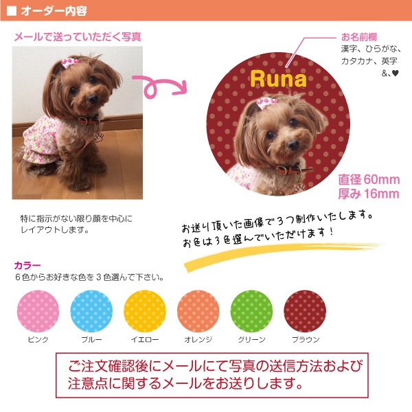 MYフォト オリジナル マグネットクリップ ＜3個セット＞ 直径60mm お名前入り｜au PAY マーケット