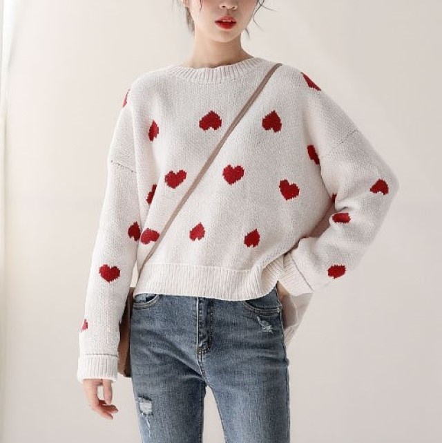 冬物 レディース 売れ筋 ニット トップス レディース 長袖 ラウンドネック ハート柄 シンプル カジュアル ガーリー Hf00の通販はau Wowma ｈａｒｕ ｆｏｏ