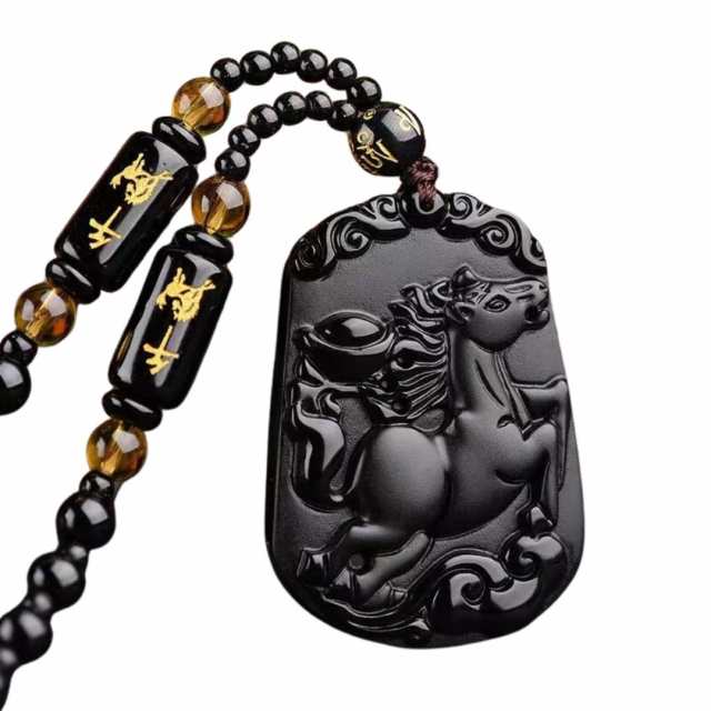 骨董品】古銅 ペンダントトップ 馬 猿 干支 縁起物 ネックレス