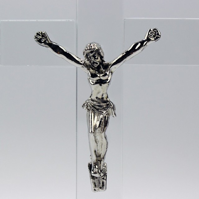 置物 ガラス キリスト像 Led クリスタル オブジェ ビンテージ クラシカル 十字架 磔 キリスト教 イエス 教会装飾 スタンド イエス キリ