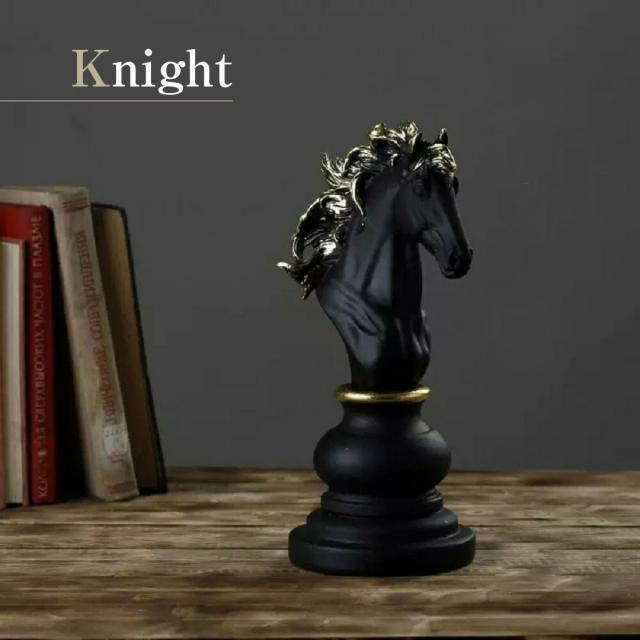 アンティーク調仕上げ・微細な塗装ムラ等あり】チェス 駒 置物 3種類