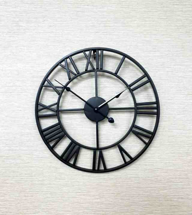 大きなアイアンフレーム アンティーク 雑貨 壁掛け時計 アンティーク 