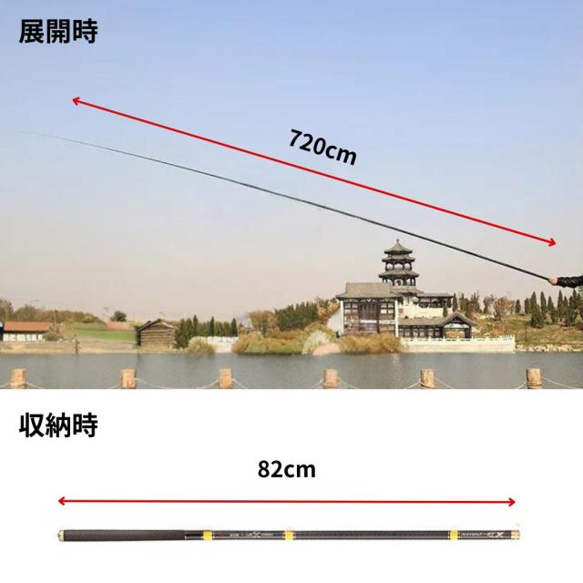 【毛鉤セットの特典付き】 ロッド 超軽量 7.2m 渓流竿 万能ロッド 先調子 釣竿 竿 釣り 海釣り 河川 湖畔 堤防 レジャー フィッシング 釣具 趣味 川魚 ヤマメ イワナ イトウ ニジマス 主導権 無限 限界 ハエ マス 鱒 トラウト フィッシングロッド 釣り竿 伸縮