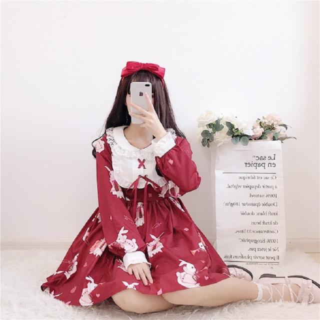 トランペットウサギ ウサギ ワンピース 楽器兎 不思議の国 アリス ロリータ コスプレ 可愛い 長袖 半袖の通販はau Pay マーケット Aio