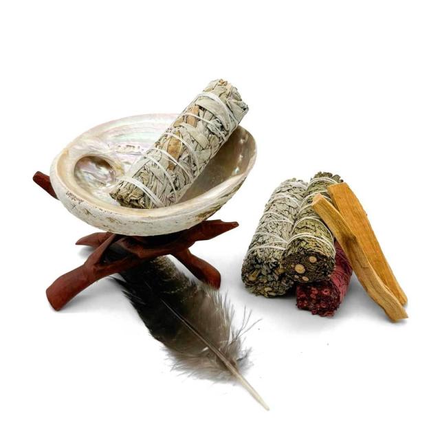 お香 アロマテラピー 香木 シェルスタンド 浄化セット アロマセラピー