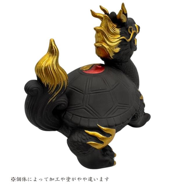予約商品納期約1ヶ月】風水 龍亀 ロングイ ーVer4ー ブラック 陶器 髭