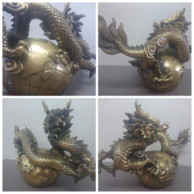 特大！圧倒的なパワー！！龍の置物 銅製(真鍮) 横幅50cm 龍 龍の置物 