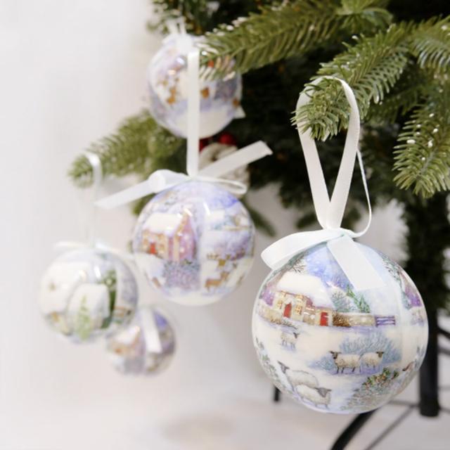 未使用☆クリストフル☆クリスマスオーナメント☆クリスマスボール☆2020☆箱あり クリスマス オーナメント クリスマスボール 箱付き 柄付き 14個