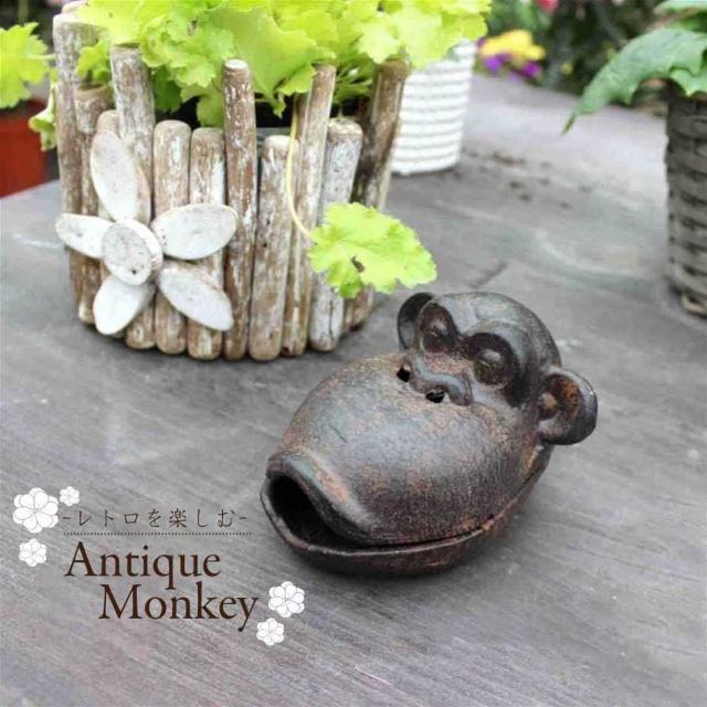 インテリア 猿 さる 置物 顔 モンキー チンパンジー アンティーク