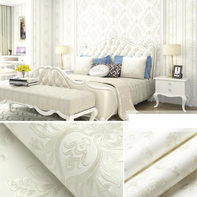 壁紙 ダマスク柄 ホワイト 白 Damask 53cm 1000cm Diy のりなし かわいい おしゃれ クロス 補修 ラグジュアリー 北欧 賃貸壁紙 背景 プの通販はau Pay マーケット Aio