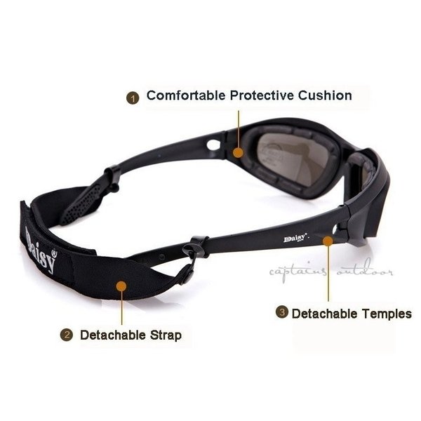 Daisy X7偏光軍事用サングラス ４枚入りセット バイク用ゴーグル 策戦用防弾 Uv防止の射撃グラス サバゲー アウトドアの通販はau Pay マーケット Aio
