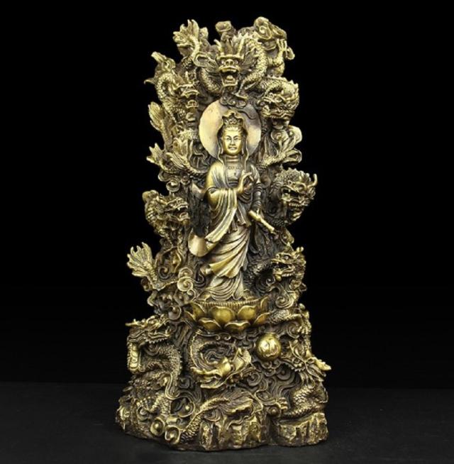 特大サイズ 九龍観音像 観音菩薩像 中国神話 竜生九子 仏像 縁起物 祈る スピリチュアル プレゼント 贈り物 ギフト お土産 お守り 開運厄の通販はau Pay マーケット Aio