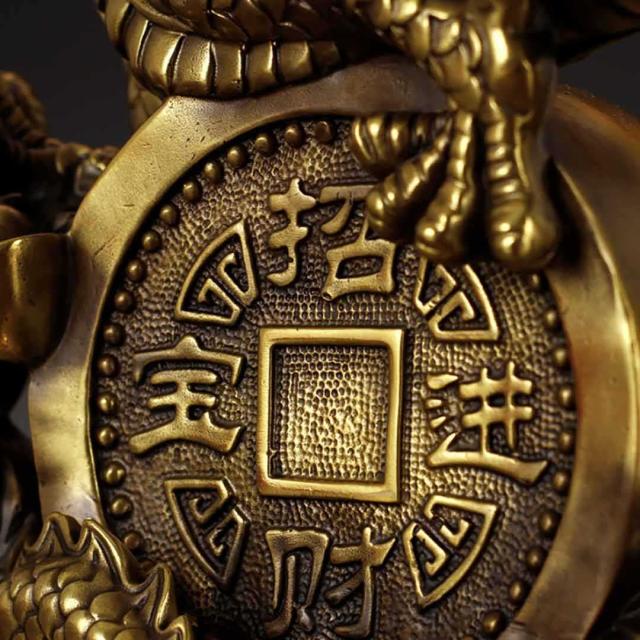 風水 龍 特大 古銭 ドラゴン 金属 置物 竜 玄関 風水グッズ 開運祈願 金運祈願 風水龍 アイテム 龍神 開運 金運 財産運 出世運 恋愛運 幸福 成功 プレゼント 贈り物 開運厄除 祈願成就 金運上昇 運気上昇 インテリア 招財 金 宝くじ_6