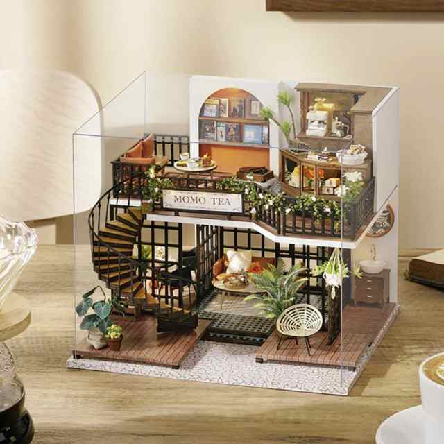 インテリア MOMO TEA ドールハウス ジオラマ 建築模型 DIY ミニチュア ...