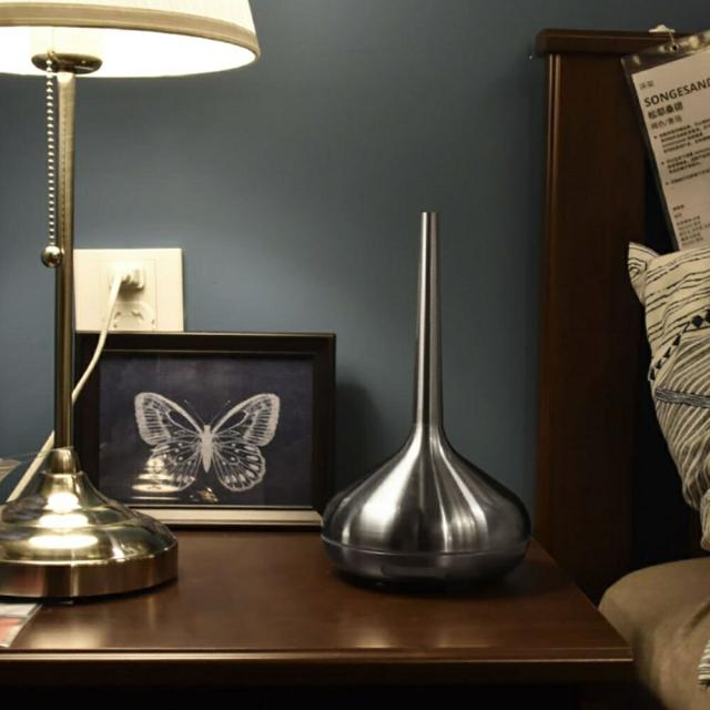 アロマディフューザー 細長 シルバー メタリック LED 照明 ミスト