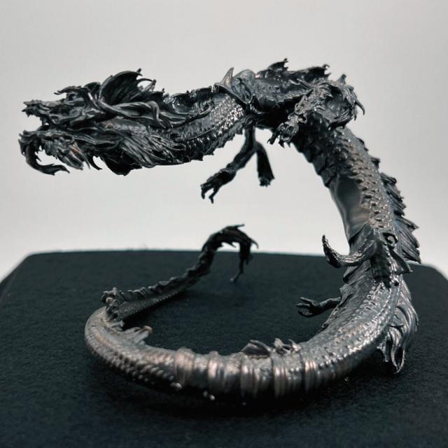 新年開運SALE！】風水 龍 ブラックドラゴン -黒鱗滅竜- 金属 置物 竜