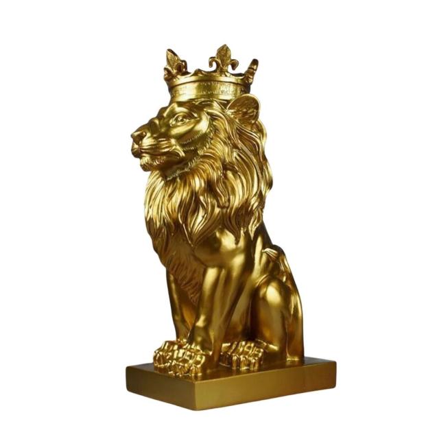 置物 クラウン キングライオン 3個セット ホワイト ブラック ゴールド 36cm Lion 獅子 百獣の王 王者 王者の風格 王冠 ブロンズ キング サバンナ おしゃれ かっこいい 高級 ギフト インテリア オブジェ オーナメント キラキラ_13