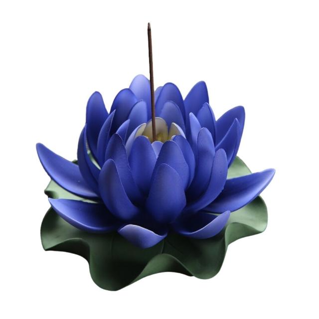 お香立て 蓮の花 線香立て ーVer2ー 選べる6カラー 葉っぱ付き 蓮華