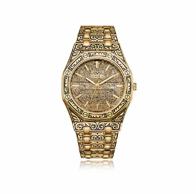 ONOLA 彫刻 腕時計 アンティーク ゴールド 高級腕時計 腕時計 ウォッチ