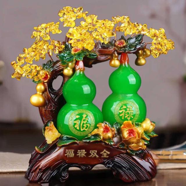【在庫限り】風水 招財木 福禄双全 ひょうたんと招財木 グリーン ヒーリングツリー 招財樹 金のなる木 風水アイテム 金運アップ 財運 金運 置物 健康 仕事 家庭 華やか 商売繁盛 幸運 開運 富 石 スピリチュアル インテリア パワーストーン 大盛況_5