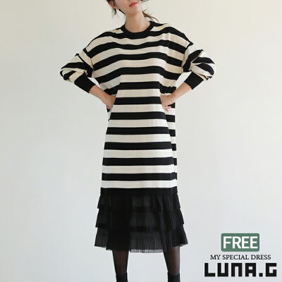 切り替えシフォンプリーツ ティアード きれいめ ボーダーワンピースきれいめ 秋 レディース 韓国 ファッション の通販はau Pay マーケット ルナジー Luna G