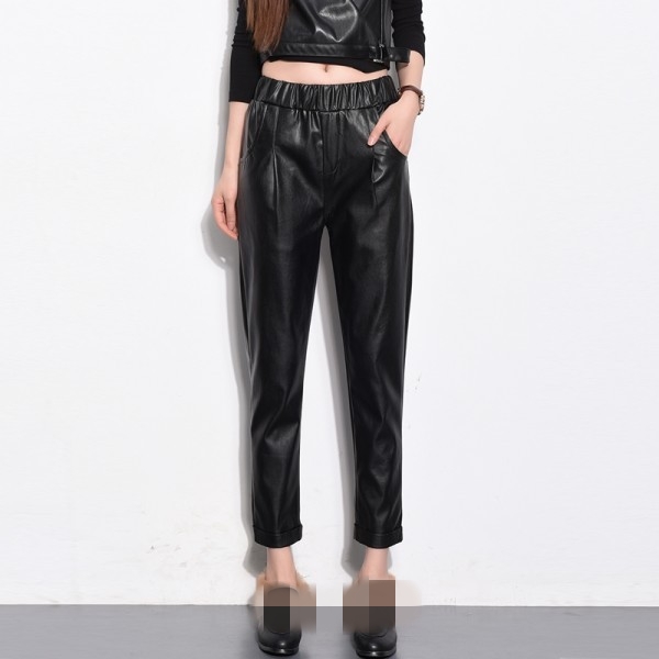 レザーズボン レディース レザーパンツ 秋冬物 シルエットフェイクレザー Pu 9分丈ズボン スリム 無地 ハイウエスト の通販はau Pay マーケット サンク