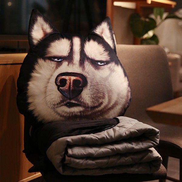 ぬいぐるみ 毛布付き 抱き枕 犬型 ハスキー お昼寝 クッション オフィス 腰枕 ひざ掛け おもちゃ 寝具 運転 椅子 ふわふわの通販はau Pay マーケット サンク