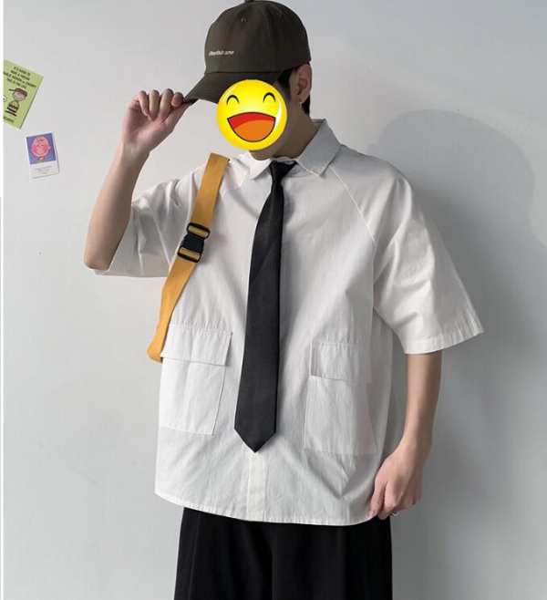 送料無料 制服 シャツ メンズ 半袖 高校生 男の子 ネクタイ付 学生 文化祭 学園祭 可愛い 無地 学院風 ファッション コーデの通販はau Pay マーケット サンク