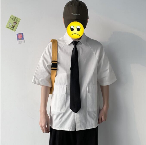 送料無料 制服 シャツ メンズ 半袖 高校生 男の子 ネクタイ付 学生 文化祭 学園祭 可愛い 無地 学院風 ファッション コーデの通販はau Pay マーケット サンク