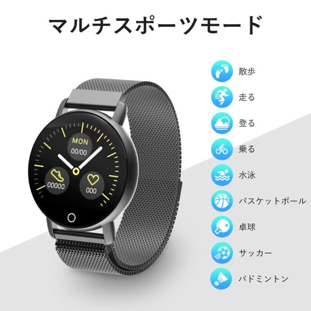 スマートウォッチ 多機能 2019 最新 スマートブレスレット 血圧計 活動量計 心拍計 歩数計 消費カロリー目覚まし時計睡眠診断着信電話通知  新品 未使用 多機能 スマートウォッチ 4-DL 2019 最新 スマート