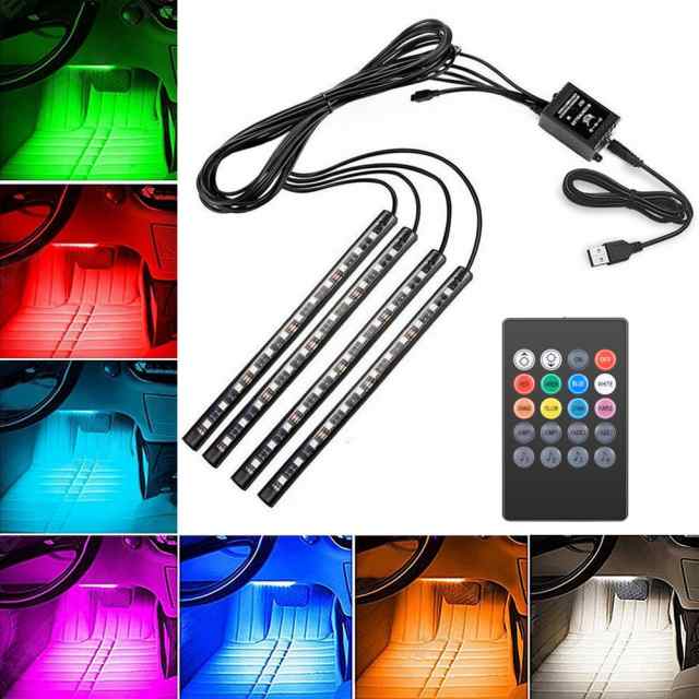 テープライト 車 LED 防水 USB led usb リモコン シガーソケット ドレスアップ おしゃれ 足元 フットライト 車内 室内 RGB 調光