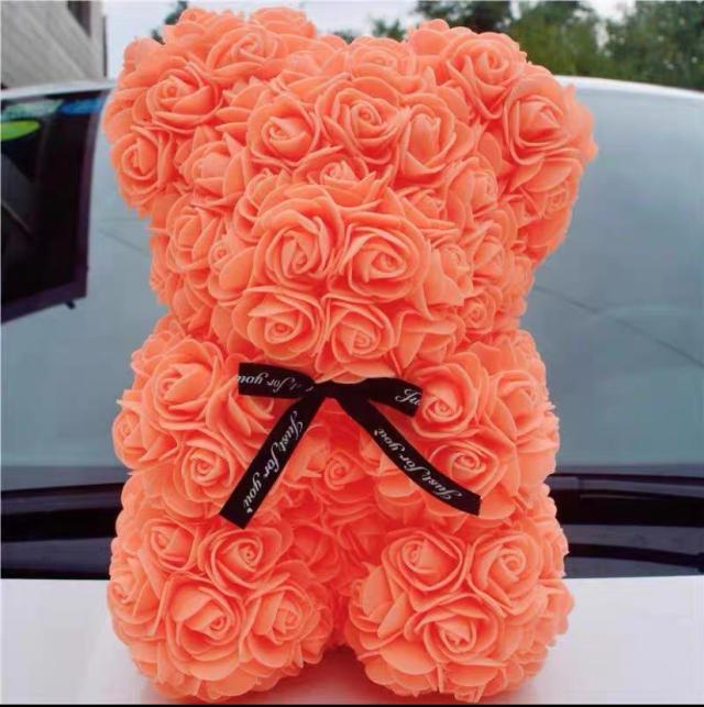 フェイクフラワー テディベア形の花 ローズベア ぬいぐるみブーケ