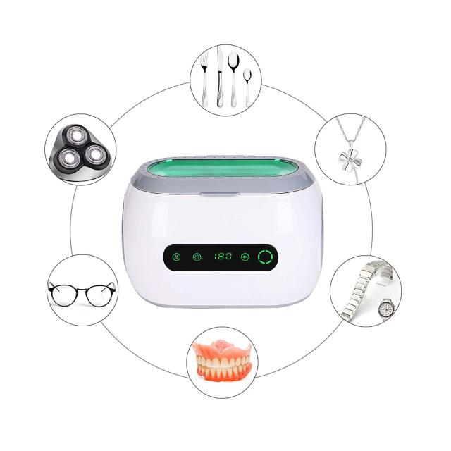 超音波洗浄機 超音波 洗浄器 クリーナー 卓上型 メガネ 入れ歯 時計 アクセサリー洗浄 42KHZ 600ml 35W 12段階タイマー設定 LED表示 タッチ制御 コンパクト