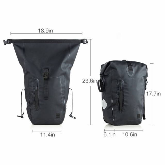 自転車 パニアバッグ リアバッグ サイドバッグ バイク 防水 大容量 軽い 収納力抜群 25L.耐摩耗耐引裂け 手持ち、肩掛け可能_4