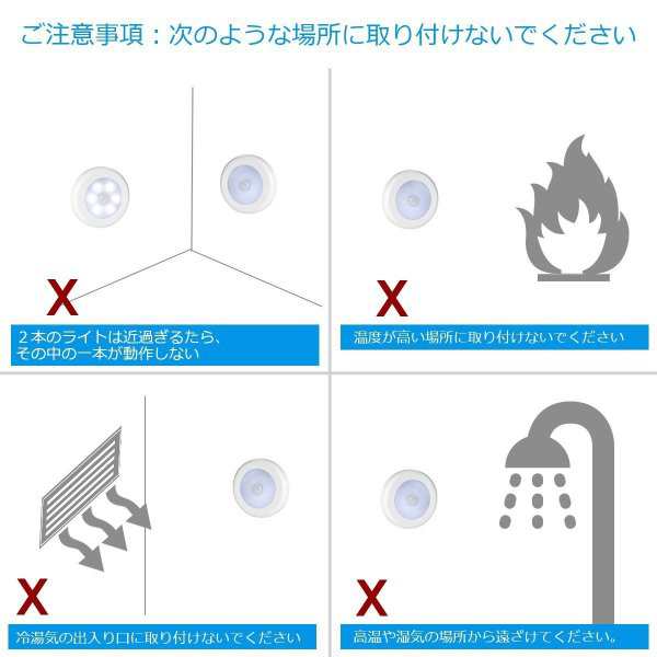 電池式 Ledナイトライト 人感センサー ライト 3mテープ マグネットつけ ワイヤレス 小型 3個 昼白色 送料無料の通販はau Pay マーケット ショップ エリカ