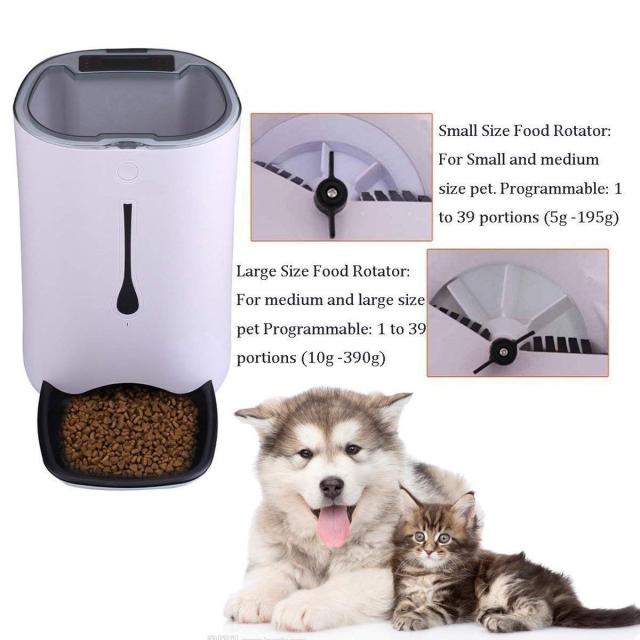 ペットスマートフィーダ高級版の猫と犬の自動給餌装置6.5Lキャットフードボウルリモート給餌リアルタイムビデオ音声インターホンリモート給餌大容量給餌統計オフライン心配のないタイミング定量的自動ドッグフード 安全_2
