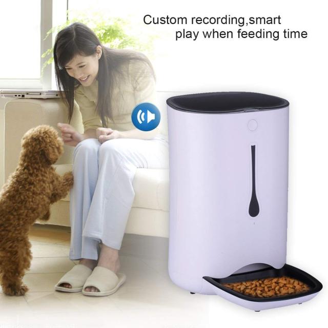 ペットスマートフィーダ高級版の猫と犬の自動給餌装置6.5Lキャットフードボウルリモート給餌リアルタイムビデオ音声インターホンリモート給餌大容量給餌統計オフライン心配のないタイミング定量的自動ドッグフード 安全_4