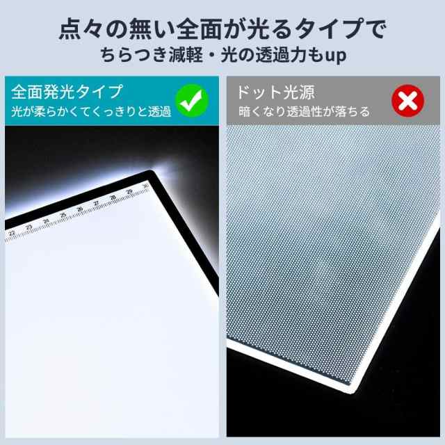 トレース台 A3 ライトテーブル Led Usb給電式 無段階調光 全面発光タイプ ドットない マグネット固定式 目盛り付き トレビュアー マグネの通販はau Pay マーケット Atelier Yukiko