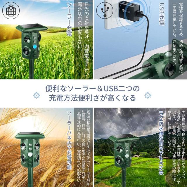 令和元年新版 動物撃退器 猫よけ 害獣撃退 野良猫 蛇 野良犬 ネズミ カラスなど 鳥害対策 Ip54防水 超音波 振動ブザー 強力フラッシュの通販はau Pay マーケット Atelier Yukiko