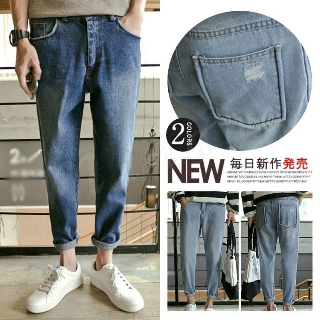 デニム メンズ ボトムス テーパード ダメージ加工 カジュアル ブリーチ加工 メンズファッション ジーンズ ジーパン Gパン パの通販はau Pay マーケット Seven Oceans