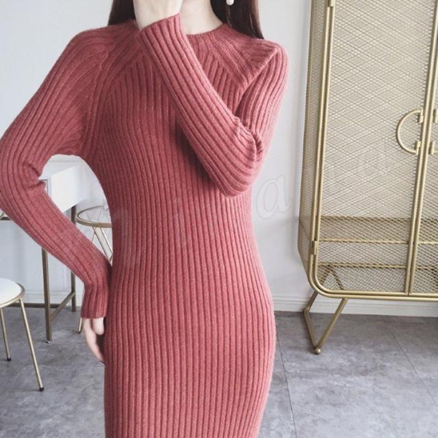 ニットワンピース ワンピース ワンピ タイトワンピ ロングワンピ マキシ丈 スリット ニット タイトスカート 長袖 ゆるニット の通販はau Pay マーケット Seven Oceans