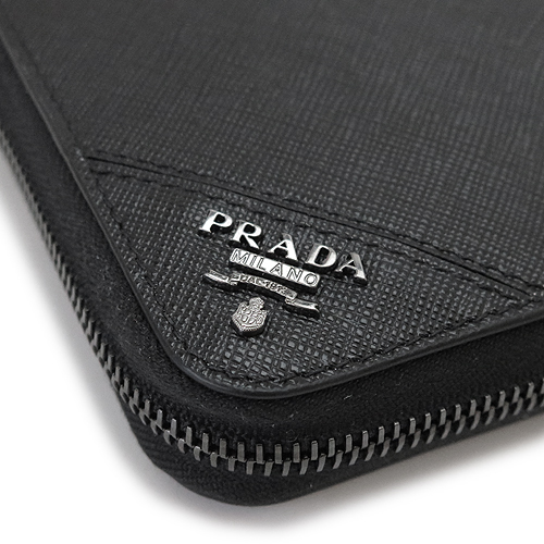 破格値下げ 2ml1 メンズ 財布 Prada プラダ Qme ブラック Nero Metal Saffiano ラウンドファスナー長財布 F0002 メンズ財布 Williamsav Com
